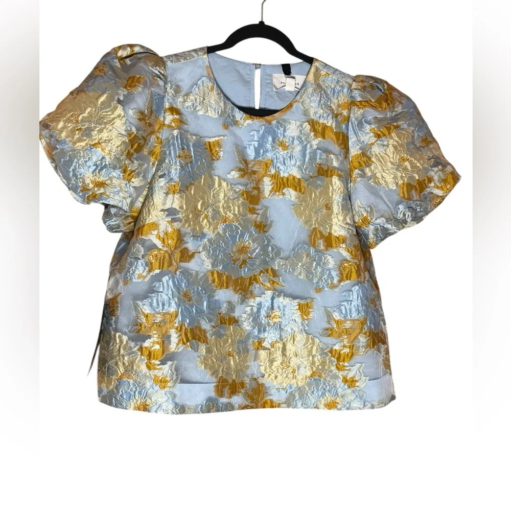 NWT Tuckernuck Pomander Place Jessamine Jacquard Lyla Puffed Sleeve Blouse M - Picture 2 of 11